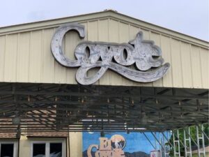 LED signage that says coyote